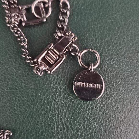 Givenchy Necklace Purple and Clear Stones in Black‎ Chain Dressy Moody Signed - Picture 4 of 8